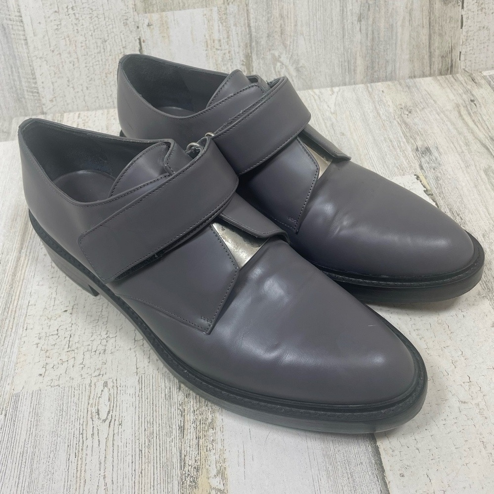 Vince Ceramic Leather Oxford Loafers Gray Size 10‎ Dress Shoes Office Business